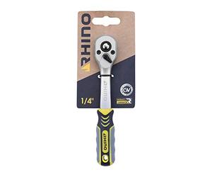 Rhino Ratchet Wrench - Reversible Ratchet - Reversible Socket Wrench - Made of Steel (Chrome Vanadium) - 1/4 Inch Square Drive - High Quality - Available in Various Sizes