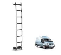 Rhino Rear Door Ladder for Ford Transit Van - Fits 2000-2014 [High Roof]? 8 Anti-Slip Steps ? 120kg Support
