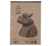 RHINO Recycled A4 Refill Pad, Writing Pad, 160 Page / 8mm Lined with Margin, 1 Pack, White Hole Punched Top Binding Writing Paper, Office & School Stationery Supplies