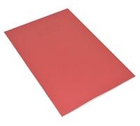 Rhino, Red/Pink,VEX681-260PP-8 Stationery Tinted Exercise Book | A4 | 48 Page | 10mm Squared |Red Cover with Tinted Pink Paper | Learning Resources | School Books | Pack of 10