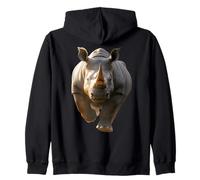 Rhino Rhinoceros White Rhinoceros Safari Cute Rhinos Zip Hoodie