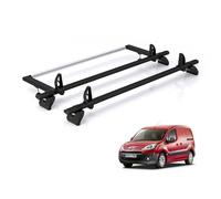 Rhino Roof Rack for Citroen Berlingo (2008-2018) 2x Aluminium Roof Bar & Ladder Roller [Only Fits L1 Wheelbase Models] - Kammbar Black - GA2BA/BR21