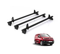 Rhino Roof Rack For Citroen Berlingo (2018+) 3X Aluminium Roof Bars (Only Fits Xl (L2) Wheelbase Models) - Kammbar Black - Gc3Ba