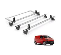 Rhino Roof Rack for Fiat Scudo (2022+) 3x Steel Roof Bar & Ladder Roller - Kammbar Fleet - JC3FL/KR25