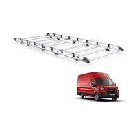 Rhino Roof Rack for Ford Transit 2014+ Van (Only for Long Extended (L4) Wheelbase With High (H3) Roof) Heavy Duty KammRack with Integrated Ladder Roller (K628)