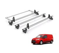Rhino Roof Rack for Ford Transit Connect (2013-2023) 3 Kammbar Fleet Roof Bars & Rear Ladder Roller with Loadstops - KR23/TA3FL/KLS2