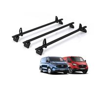 Rhino Roof Rack for Ford Transit Custom (2013+) 3x Aluminium Roof Bars [Only Suitable for Standard (H1) Roof] - Kammbar Black - TB3BA