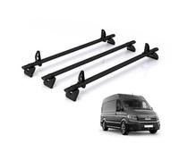 Rhino Roof Rack For Man Tge (2017+) 3X Aluminium Roof Bars - Kammbar Black - Vc3Ba