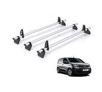 Rhino Roof Rack For Peugeot Partner (2018+) 3X Aluminium Roof Bars (Only Fits Standard (L1) Wheelbase) - Kammbar Pro - Gb3Pr