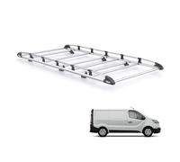 Rhino Roof Rack for Renault Trafic 2014+ Van (Only for Short Wheelbase With Standard Roof and Barn Doors) Heavy Duty KammRack with Integrated Ladder Roller (K629)