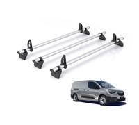 For Vauxhall Combo 2018+ Roof Rack Rhino Kammbar Pro 3 Bars | Only fits L1 Wheelbase, 3x Aluminium Roof Bars [GB3PR]