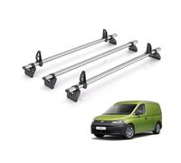 Rhino Roof Rack for VW Caddy (2020+) 3x Steel Roof Bars [Suitable for Both Standard and Maxi Models] - Kammbar Fleet - KD3FL