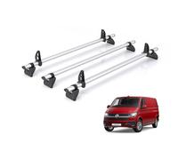 Rhino Roof Rack for VW Transporter (2003-2023) 3x Aluminium Roof Bars - Kammbar Pro - T53PR