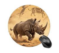 Rhino Round Mouse Pad 7.8 Inch Portable Non-Slip Rubber Base Office Mouse Mat Waterproof Durable Smooth Surface Computer Mousepad for Laptop Desktop