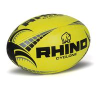 RHINO RUGBY UNION BALL CYCLONE SIZE 5 YELLOW 3D GRIP TRAINING
