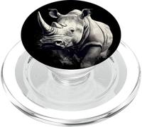 Rhino Safari Rhinoceros Animal Print Drawing Motif Wildlife PopSockets PopGrip for MagSafe