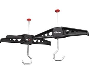 Rhino SafeClamp Ladder Clamps - Quick One-Touch Ladder Roof Mount System with Durable Composite & Stainless Steel - TÜV Approved, 5X Faster Than Traditional Clamps - Red & Black Design (1 Pair)