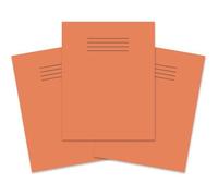 RHINO 8 x 6.5" Exercise Books, 48 Page/Top Half Blank & Bottom Half 12mm Lined Paper Notebook, 10 Pack, Writing Book, Office & School Stationery Supplies, Orange