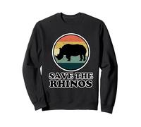 Rhino Shirt for Men and Women - Save the Rhinos Sweatshirt, Adult Unisex, Black, Small