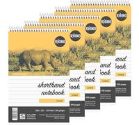Rhino Notebook Ruled Spiral Bound Top Bound Art Silk Soft Cover White 300 Pages Pack 5