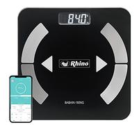 RHINO Smart Scale for Body Weight, High Precision, Bluetooth, Fitdays App, iOS and Android, Bathroom Wireless Machine for Fat, Muscle, BMI, 14 Body Indicators, 400lb (Black)
