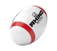 Rhino Spiral Kick Developer Rugby Ball (5) (White/Red)