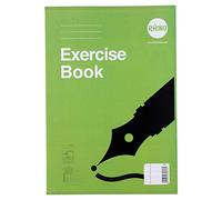 Rhino Stationery Exercise Book | A4 | 100 Page | 8mm Lined with Margin | Green | Learning Resources | School Books (1, Green)