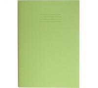 RHINO Stationery Exercise Book | A4 | 64 Page | 8mm Lined With Blank Alternate | Light Green | School Books | Pack of 10