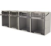 Rhino Tilt Bins RTB2BAR Van Storage with Retaining Locking Bar - Small Parts Components Boxes. Ideal Clear View Containers for Screws Bolts Nails