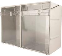 Rhino Tilt Bins RTB4BAR Van Storage with Retaining Locking Bar - Wall Mounted Small Parts Components Boxes. Ideal Clear View Containers for Screws Bolts Nails