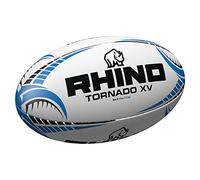 Rhino Tornado XV Rugby Ball, Size 5, White/Blue