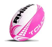 Rhino Touch Rugby Ball White/Pink Touch