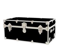 Rhino Trunk & Case Large Armor College Trunk - Secure Dorm Storage Chest - Ideal Footlocker for Students - Strong Trunks with 1000+ Pounds Sitting Capacity 32"x18"x14" (Black)