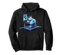 Rhino Trying to Be a Unicorn Funny Gym Motivation Pullover Hoodie