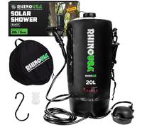 Rhino USA 20L Portable Solar Camp Shower - Essential for Camping, Festivals, Overlanding, Beach Trips, Outdoor Shower and More
