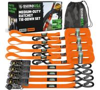 Rhino USA Ratchet Straps Tie Downs (4-Pack) - 2.5c