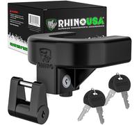 Rhino USA Trailer Hitch Lock Kit (for 2" Trailers) Heavy Duty Anti Theft Trailer Coupler Locks for RV, Camper, Caravan, Trailer, Boat and More - Reinforced Solid Steel Tow Lock for Trailer Tongue