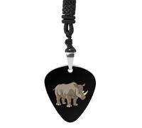 Rhino Vector Guitar Pick Pendant Necklace for Acoustic Electric Bass Players Guitar Accessories Guitarist Gifts