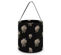 Rhino Vector Halloween Reusable Easter Goodie Tote Bags with Handles for Trick Or Treating Bucket