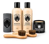 Rhino Wax - Baseball Glove Complete Maintenance Kit - Includes: Baseball Glove Cleaner (8 oz) Baseball Glove Oil (8 oz), Baseball Glove Conditioner (4 oz), 2 Brushes + Microfiber Cloth - Made in USA