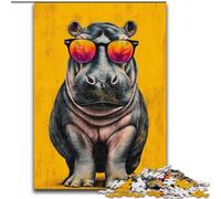 Rhino with Glasses Adult Puzzles 1000 Pieces, Toys Educational Games Stress Relieving Secret Santa Gifts for And Age 14 (26x38cm)
