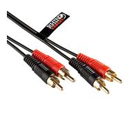 rhinocables 2 Phono to 2 Phono RCA Audio Cable | Dual/Twin Male to Male Splitter, Gold-Plated Connectors for Premium Audio | Compatible with TVs, Speakers, Sound Systems, Home Theatre & More (5m)