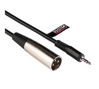 rhinocables® 2m 3.5mm Stereo Jack Plug to Male XLR Audio Adaptor Cable Adapter Lead DJ to Laptop A1310