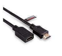 rhinocables - 3.5mm Gold Stereo Extension Jack Cable | Male to Female Extender Lead | Compatible with Tablets, Phones & Headphones | Secure Audio Connection | 5m, Black