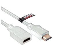 rhinocables - 3.5mm Gold Stereo Extension Jack Cable | Male to Female Extender Lead | Compatible with Tablets, Phones & Headphones | Secure Audio Connection | 2m, White
