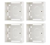 rhinocables 32mm Ethernet Back Box for Faceplates | Surface-Mounted Pattress Wall Box | Fits Single Gang RJ45 Wall Plate for CAT5e & CAT6 Network Sockets | Durable Plastic with Brass Ports (4 Pack)