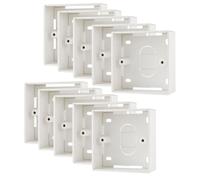 rhinocables 32mm Surface Ethernet Box - Single Gang Pattress for CAT5e / CAT6 Wall Plates | Quick-Fit Wired Network Solution for Smart TVs, Gaming Setups, Routers & Office Desks (10 Pack)