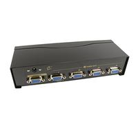 rhinocables - 4 Way SVGA VGA Signal Splitter | Connects 1 Laptop to 4 Monitors | 1920x1200 Resolution | Automatic Power Save | 75m Transmission | Compatible with VGA, SVGA Monitors