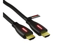 rhinocables - 4K HDMI LED Light Up Cable | Braided High Speed with Gold Ends | ARC & Ethernet | UHD 4K Gaming for Xbox, PS4, Fire TV | HDMI Type A, Red, 5m