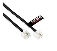 rhinocables ADSL RJ11 Lead High-Speed Internet Cable for BT, Internet, Broadband, Modem, Router and Landline Telephone Black Wire (3, 5m)
